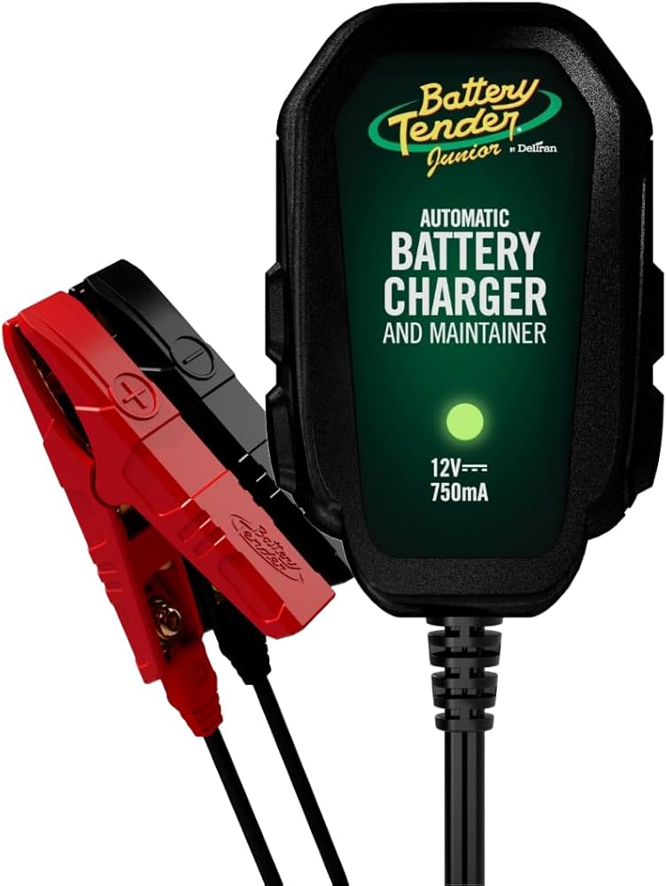 Deltran Battery Tender Junior 0.75A connected to car battery