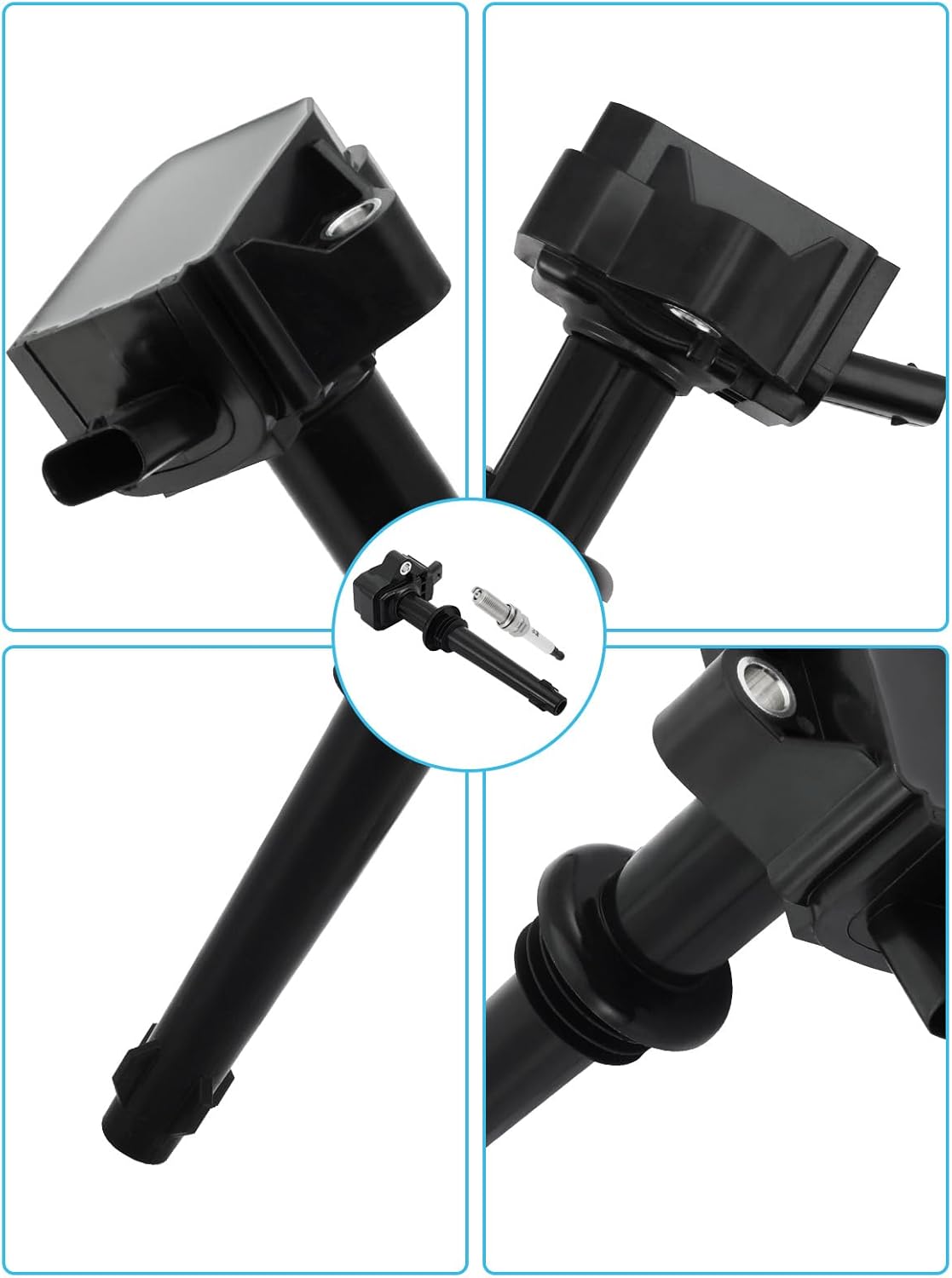 Set Of 8 UF618 LR010687 Ignition Coil Pack & Iridium Spark Plugs (5.0L Only) For 2010-2012 Jaguar XF XFR XJ XK XKR-S, For Land Rover LR4 Range Rover Sport 2010-2013, Replace # GN10591 UF637