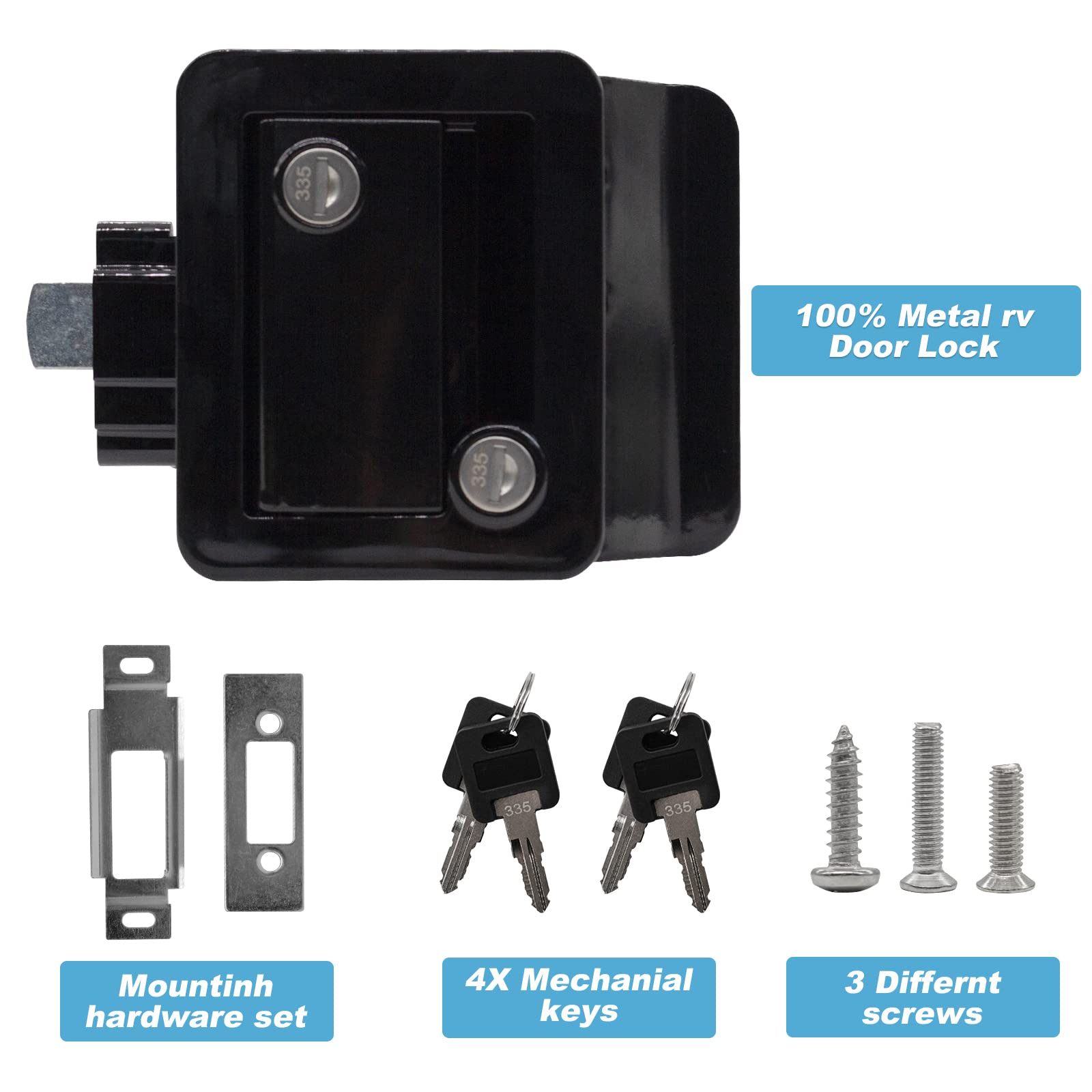 Kohree Upgraded RV Door Lock Keyless Entry, 4-in-1 RV Door Locks - View #5