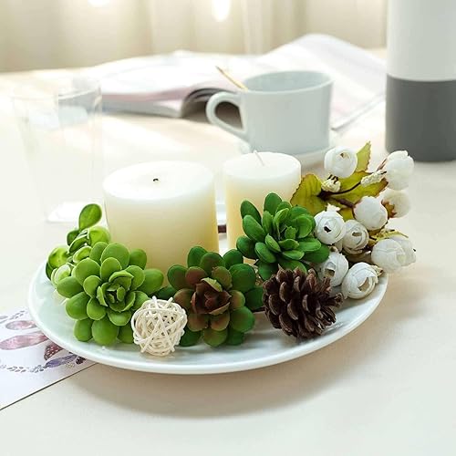 Miniatura 9 de Efavormart - Paquete de 3 plantas suculentas artificiales de PVC de hoja redonda de tallo Echeveria de 3 pulgadas