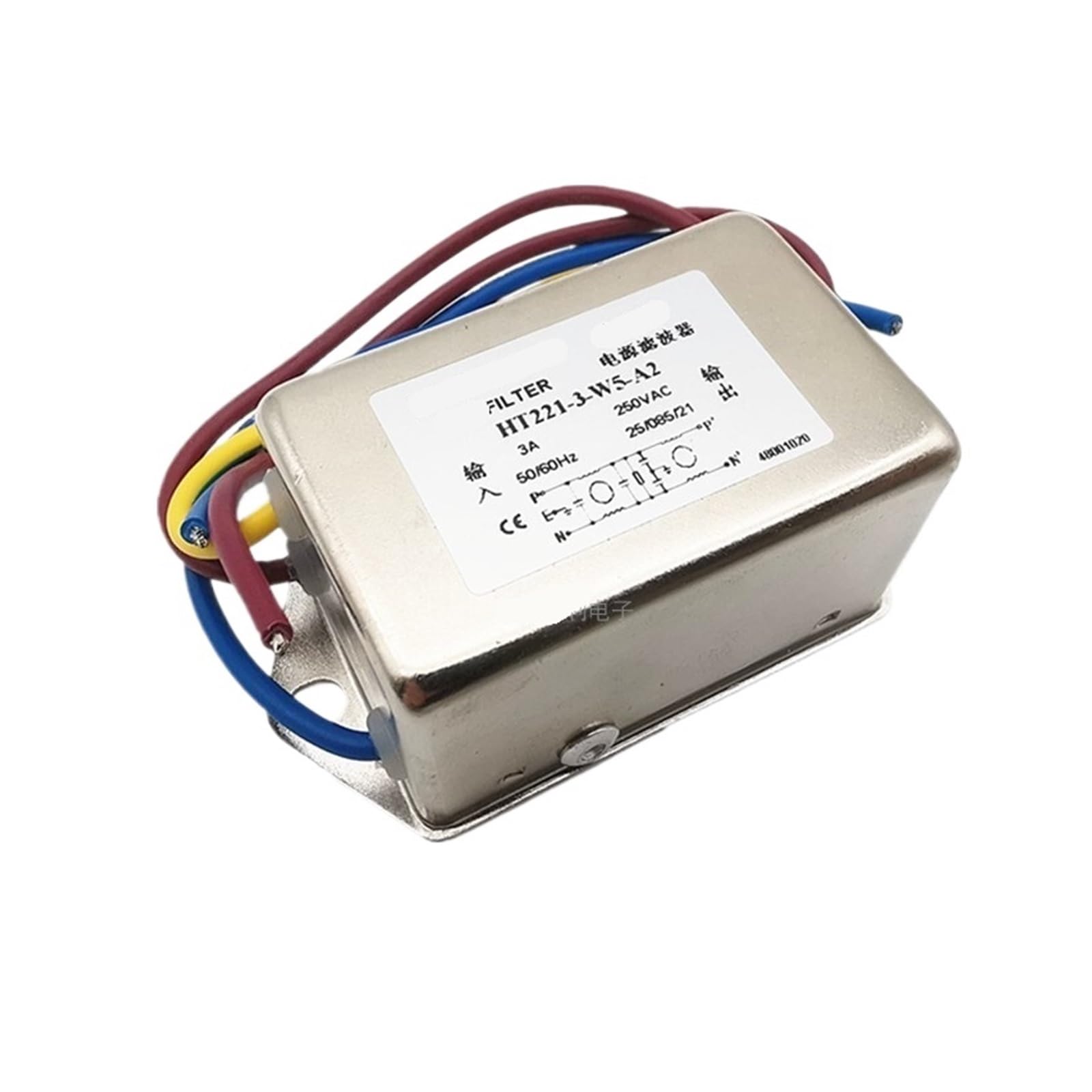 Filtro de alimentación monofásico 220V HT221-6-W5-A2 reductor de interferencias de 3A