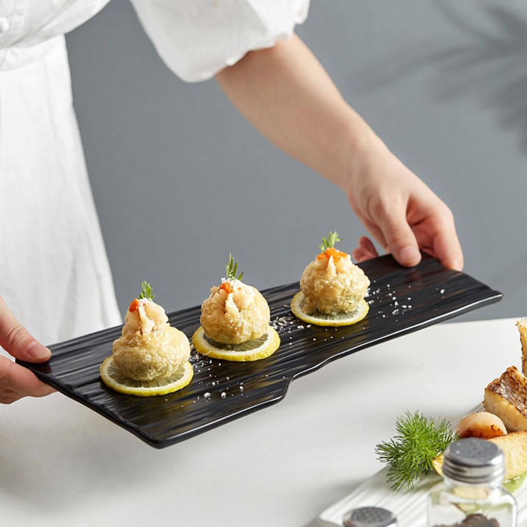 Forniture Per Feste Piatto freddo Piatto rettangolare Piatto da bistecca occidentale creativo in ceramica Piatto da sushi giapponese for ristorante commerciale Piatti Della Festa (Color : C)