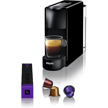 Krups Nespresso Máquina de cápsulas de café Essenza Mini XN1108 | 0,6  litros | 19 bar | modo de ahorro de energía | negro : Amazon.es: Hogar y  cocina