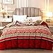 Omela Boho Bettwäsche Set 155x220 2 Teilig Exotische Blumen Bohemian Style Orientalisch Rot Bettbezug mit Reißverschluss Hohe Qualität Mikrofaser Deckenbezug und Kissenbezug 80x80 cm