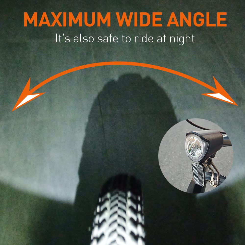 Phare Vélo Électrique 36V/48V – Lumière LED Puissante Étanchéité IPX6, Alliage Aluminium, Angle Réglable Pour Conduite Nocturne