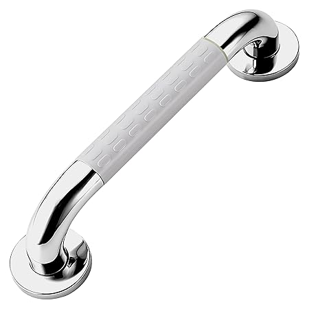 Plantex 304 Grade Stainless Steel Grab Bar and Towel Bar for Bathroom/Support Handle for Toilet for Elderly/Wall Mounted Safety Hand Support Rail/(Chrome & White)