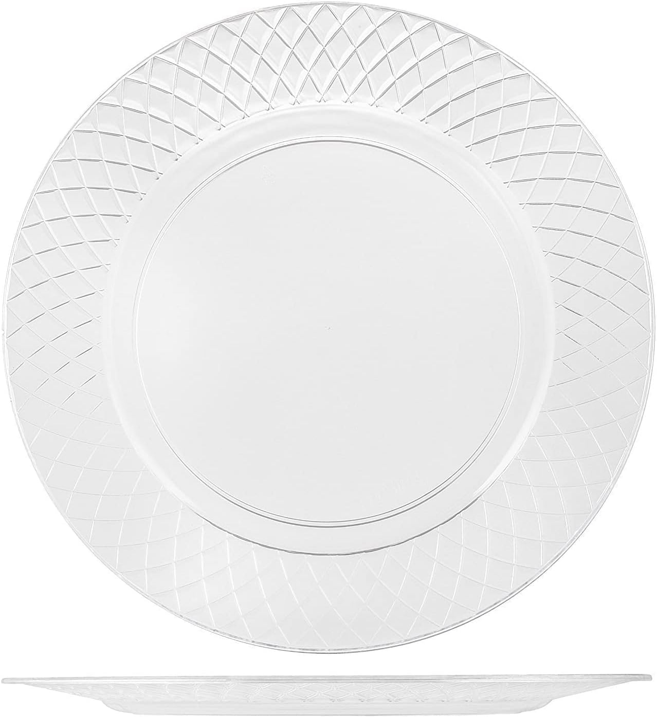 102 Clear Plastic Plates Disposable - 6.25" Heavy Duty Hard Plastic Clear Plates for Party - Elegant Disposable Round Cake Dessert Salad Appetizer Dinner Plates Premium Plate Wedding Holidays Parties