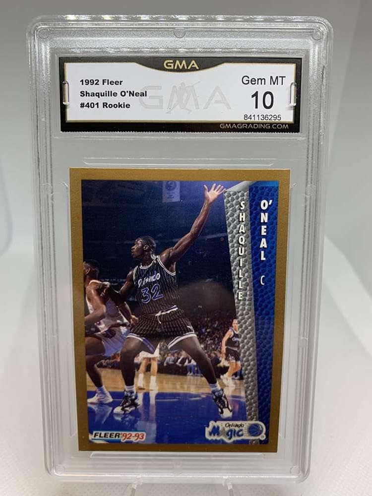 GMA Graded Gem Mint 10 841136295 1992-93 Fleer #401 Shaquille O'Neal Orlando Magic Rookie Professionally Graded Basketball Card