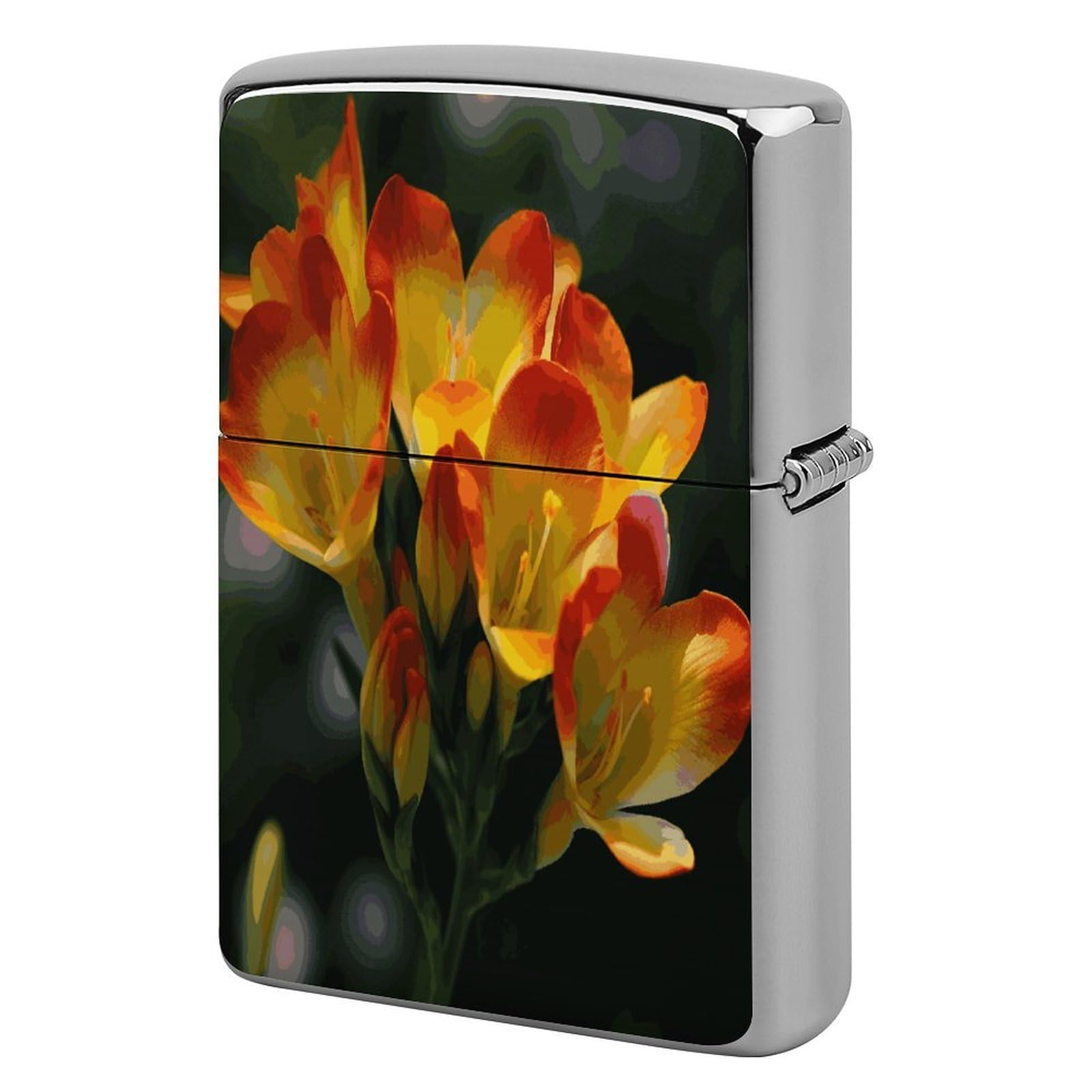 Fekiloot Style Freesia Beautiful Plant Flower Lighter Case Cover Lighter Holder