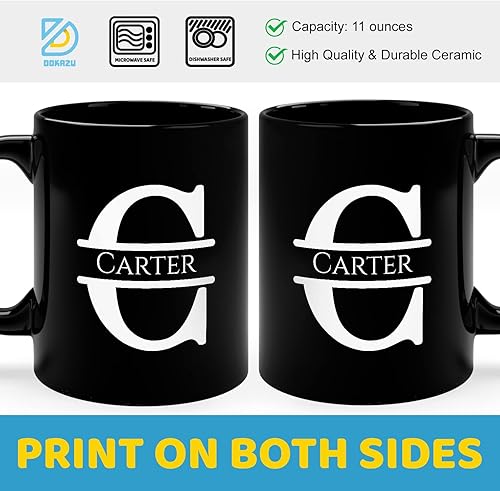 Miniatura 5 de Taza de café personalizada con monograma, letra inicial C personalizada para mujeres, hombres, niñas, niños, papás, mamás amigos, taza de café