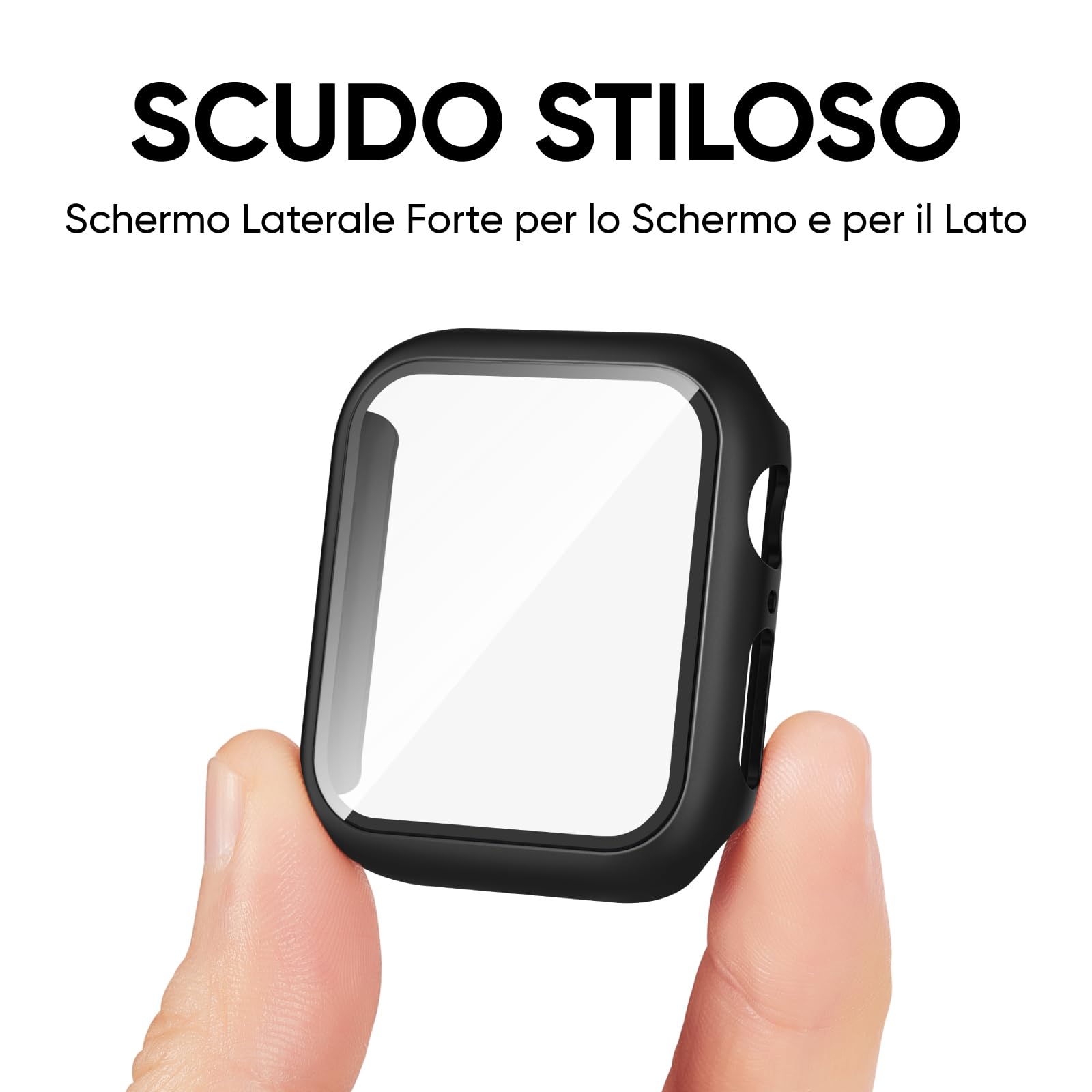 Raradev 3-in-1 per Cinturini Apple Watch Serie 10 42mm con Custodia e Proteggi Schermo, Cinturino Sportivo in Silicone e Cover Protettiva con Vetro Temperato 9H per iWatch Serie 10, Nero