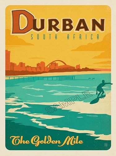 Durban South Africa Vintage Poster Advert Photo Wall Art Picture Poster A4