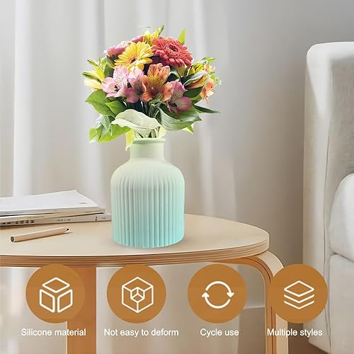 Miniatura 3 de Molde de resina para jarrón, paquete de 4 moldes de silicona para jarrón para bricolaje, arte, bolígrafos, flores, difusores de perfume, organizador