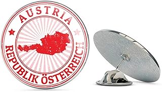 Austria Round Metal 0.75" Lapel Pin Hat Shirt Pin Tie Tack Pinback