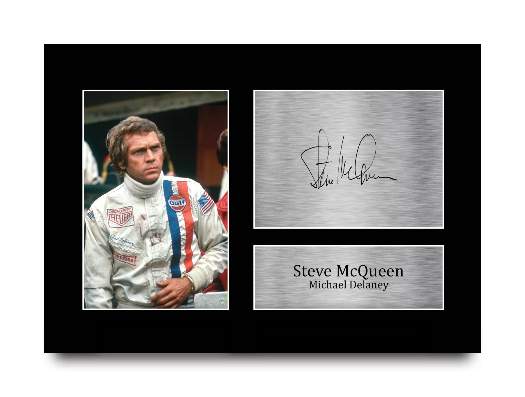 HWC Trading A4 Steve McQueen Le Mans Gifts Signed Autograph Photo for Movie Fans - A4