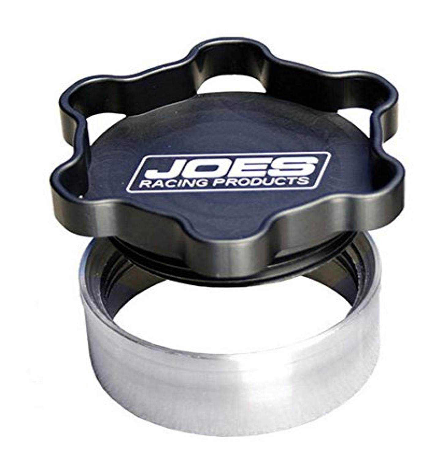 Products Black Filler Cap with Weld-In Bung Alum 2" ID by Joes Racing – Stock, Black, Model 37402