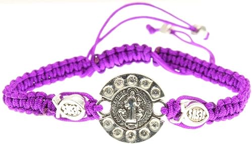 San Benito Pulsera Rojo Con Medalla Tono Plata Jesús Christian Fish Symbol Pulsera Roja De San Benito Jesús Grabado En Simbolo De Pescado, Metal