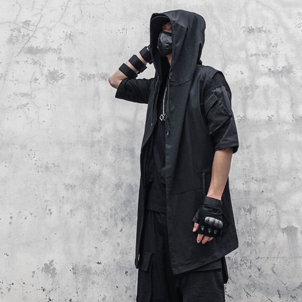 Black Wizard Kapuzenpullover für Herren, Streetwear, Cardigan, ärmellos, Techwear