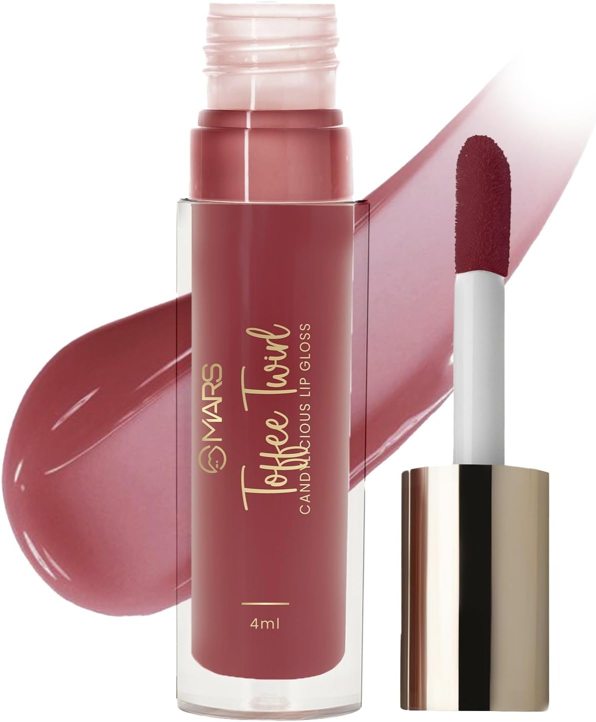 Candylicious Sheer Lip Gloss for Women | Hydrating & High Shine | Lightweight | Non-Sticky | Enriched with Vitamin-E, Hyaluronic Acid & Avocado Ester (4.0ml) (11-TOFFEE TWIRL)