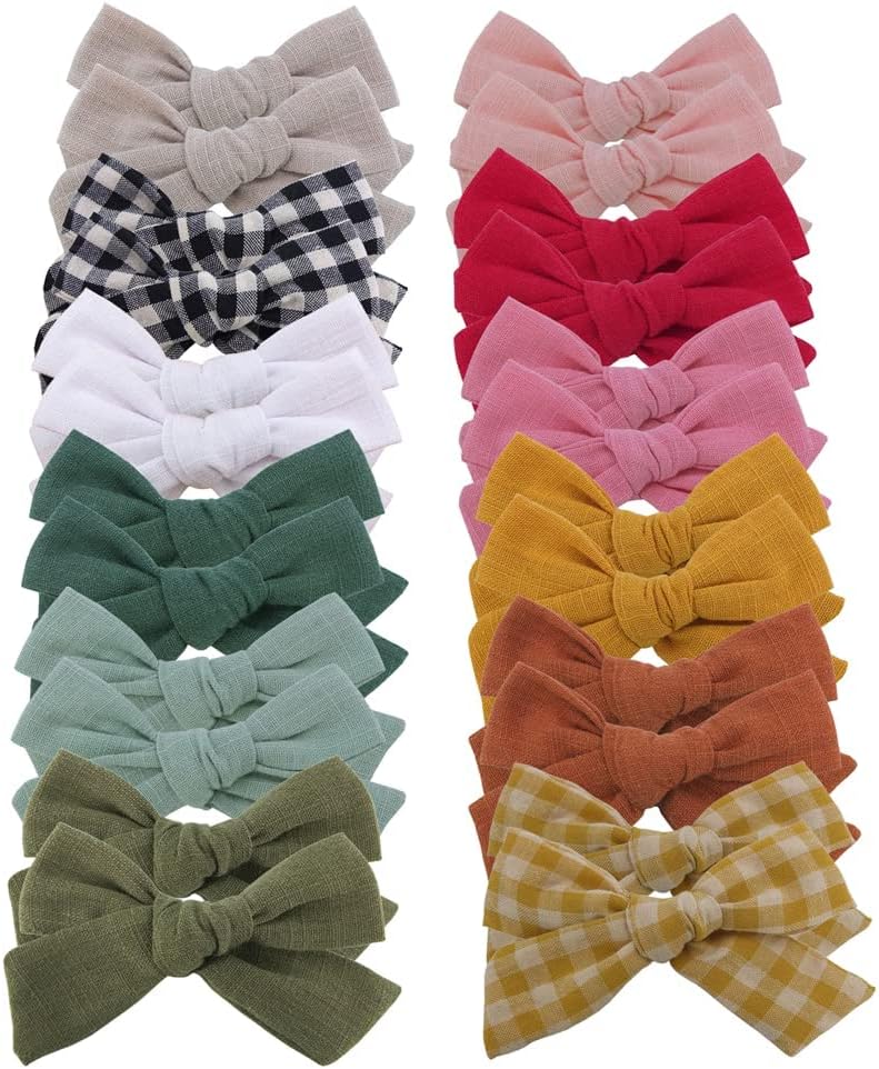 24 Pieces Baby Girl Hair Clips Pigtails Bow Hair Barrettes for Babies