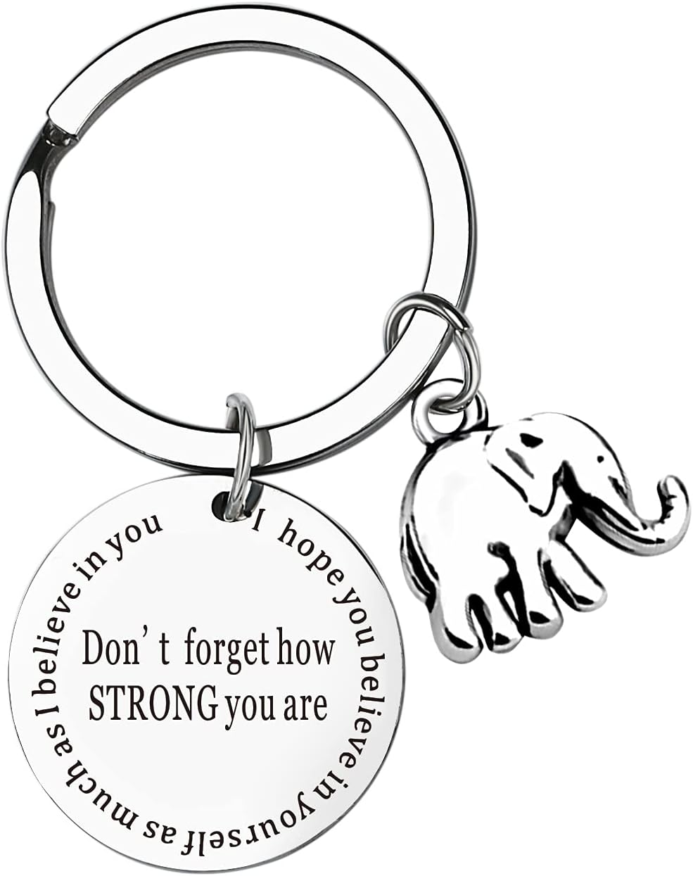 Inspirational Gift Elephant Keychain Keyring Don't Forget How Strong You Are Keychain Birthday Christmas Gift