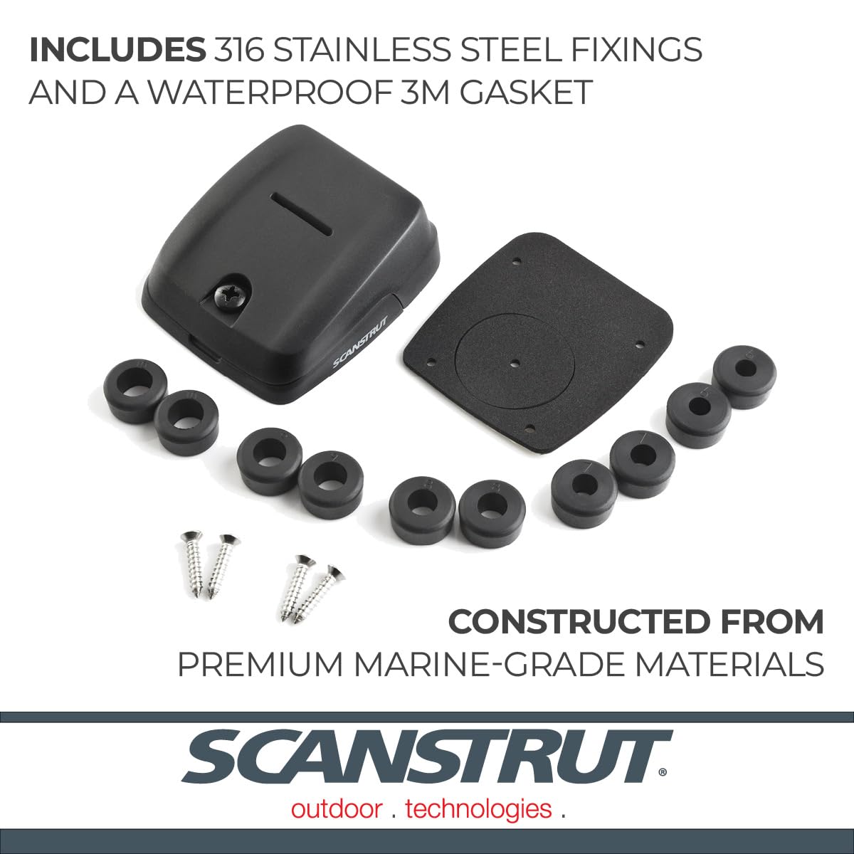 Scanstrut DS-HD10-BLK - Guarnizione per Cavi Orizzontale Doppia, Colore: Nero