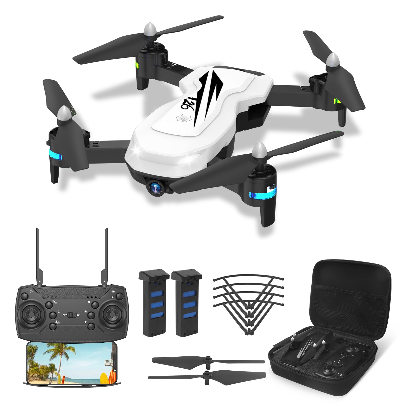 FERIETELF T26 Drohne mit kamera 1080p, RC Quadcopter für Anfänger, Abflug/Landung mit einer Taste, Headless Mode