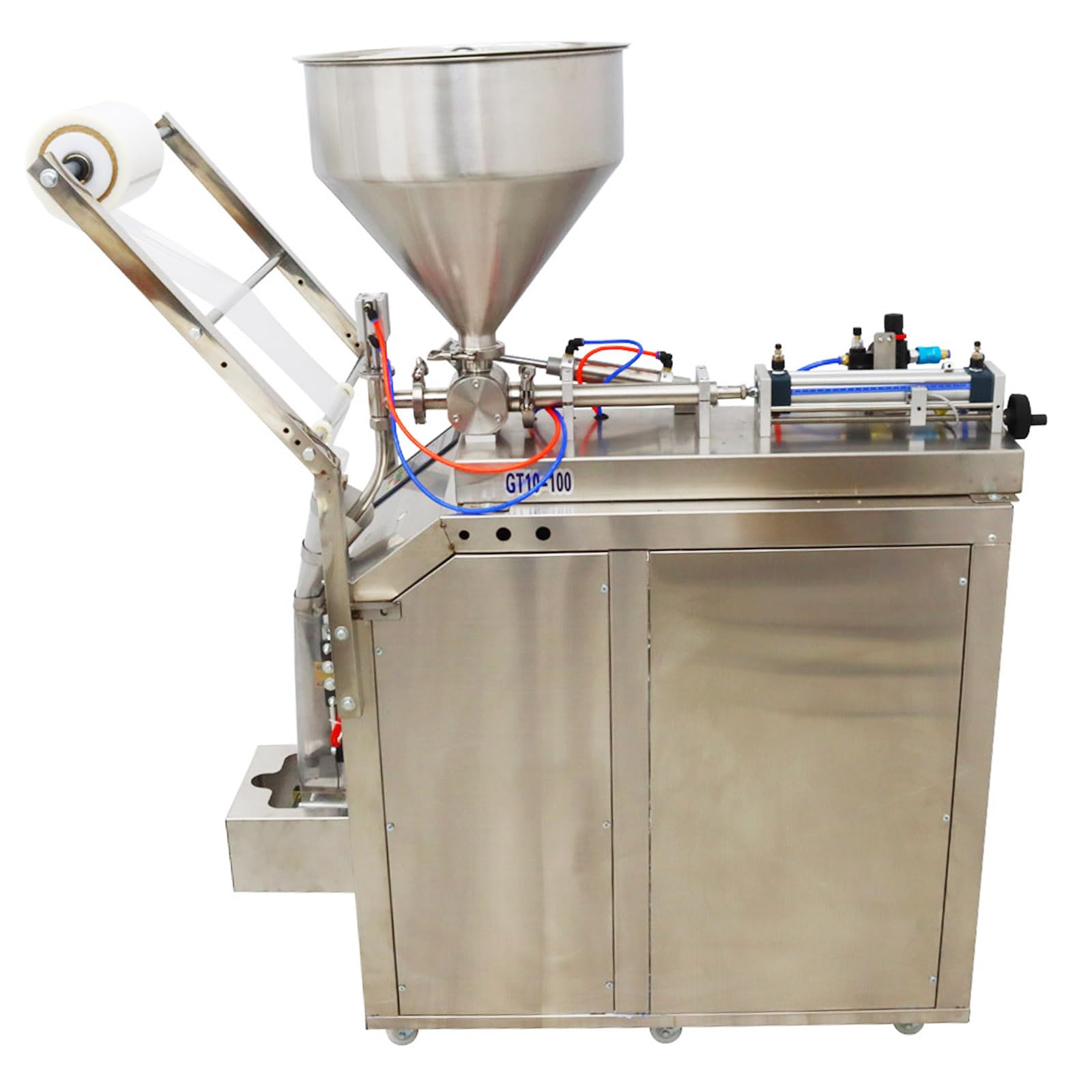 WYDDDARY 10-100ml Paste Liquid Filling Machine Automatic Quantitative Sauces Pastes Oils and Liquids with Tiny Particles 6.3in Film Width 110V