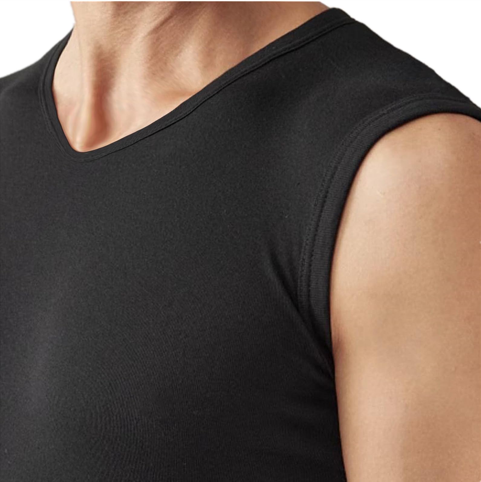 HOTCAT 3er Pack Herren Tank Top Unterhemd mit V-Ausschnitt aus Baumwolle Männer Muskelshirt