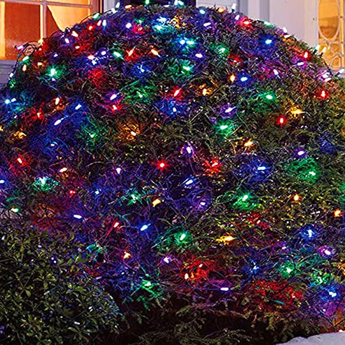 FUNPENY Christmas Net Lights, 9.8ft x 6.6ft 200 LED Mesh Decor Clear Wire with 8 Modes Waterproof Connectable Xmas Decorations for Outdoor Bushes Yard Lawn Patio Tree Garden Party (Multi Colored) by FUNPENY - Used condition - Image 4