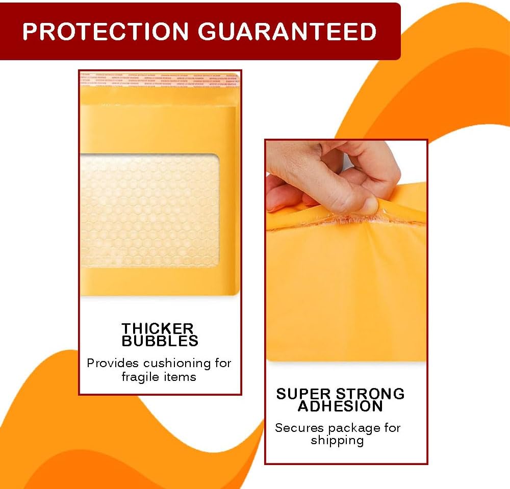Kraft Bubble Mailers (500 Pack) #0 6"x9" Padded Shipping Envelopes Self Sealing Cushioned Packaging Bags With Bubble Cushion (500, #0 (6x9in))
