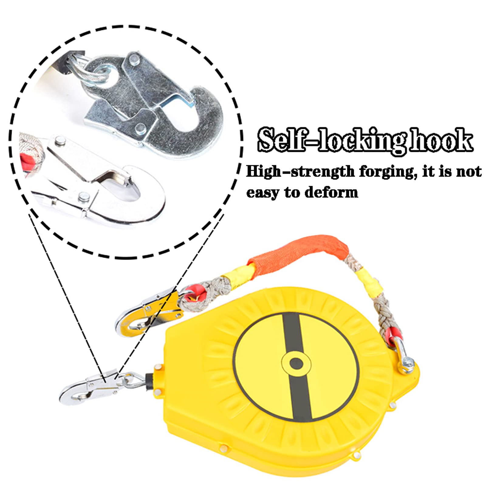 Antichute a Rappel Automatique, Dispositif Antichute Rétractable, Équipement de Protection Individuelle, Harnais de Sécurité avec Câble 5m/7m/10m/15m/20m/30m