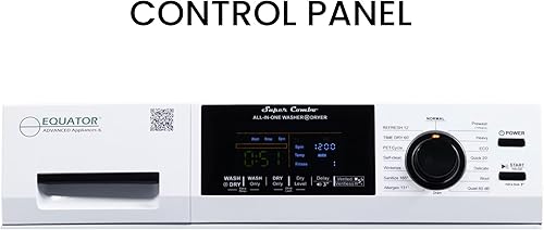 Miniatura 3 de Equator - Lavadora secadora todo en uno sin ventilaciónventilación PET ciclo 1.62cf15lbs+kit de portabilidad en blanco (blanco)