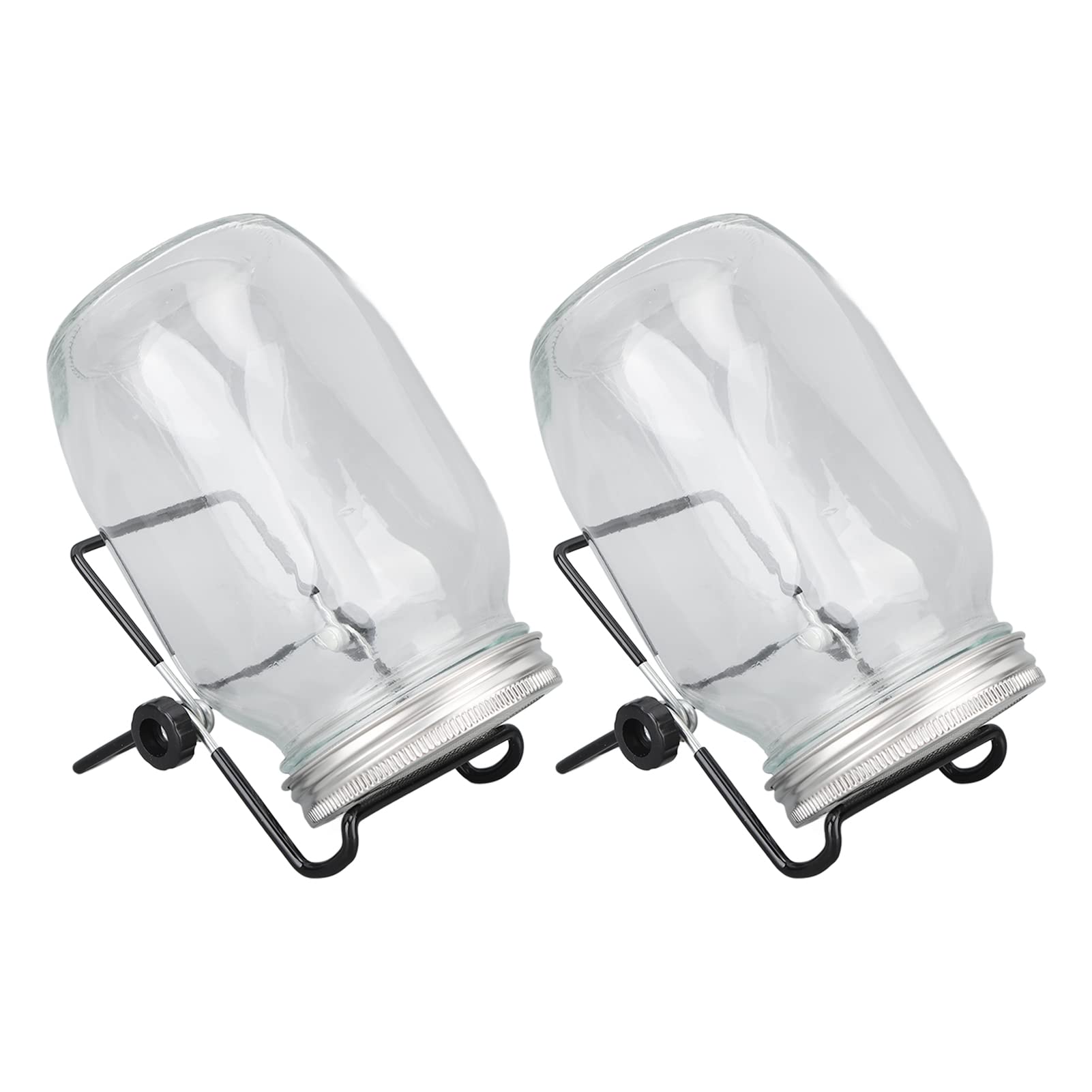 Lot de 2 Bocaux de Germination, Kit de Culture de Germes de Brocoli Mason Jar Kit de Germination Kit de Culture de Micro-verts avec Couvercle en Maille, Bouche Large, Drainage Facile pour la Culture D