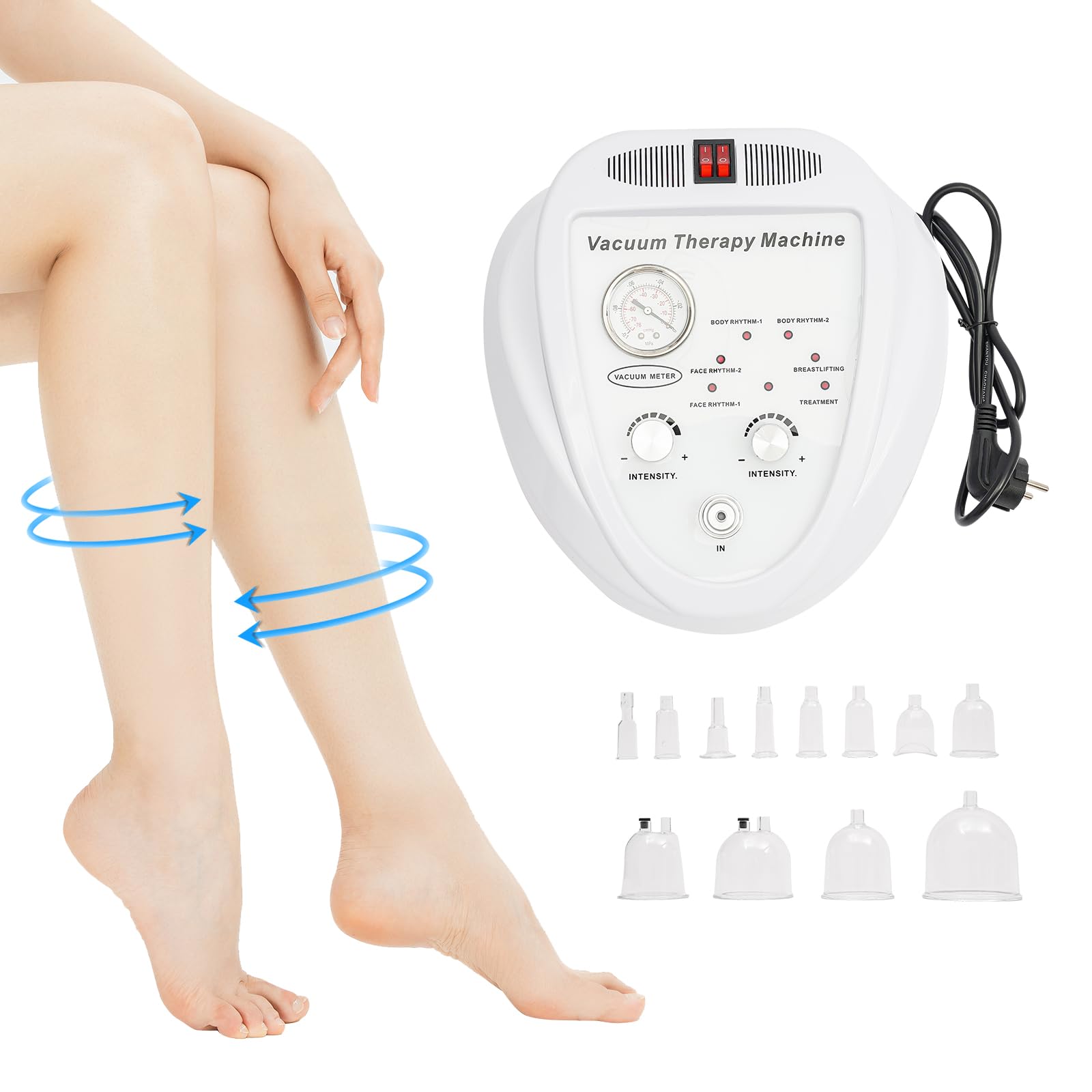 Vakuum Therapie Maschine mit 30 Tassen Butt Lifting Machine Vakuum Schröpfen Massager,6 Modi und einstellbare Intensität (70cmhg maximale Saugkraft) Zur Formgebung und Gesundheitsmassage