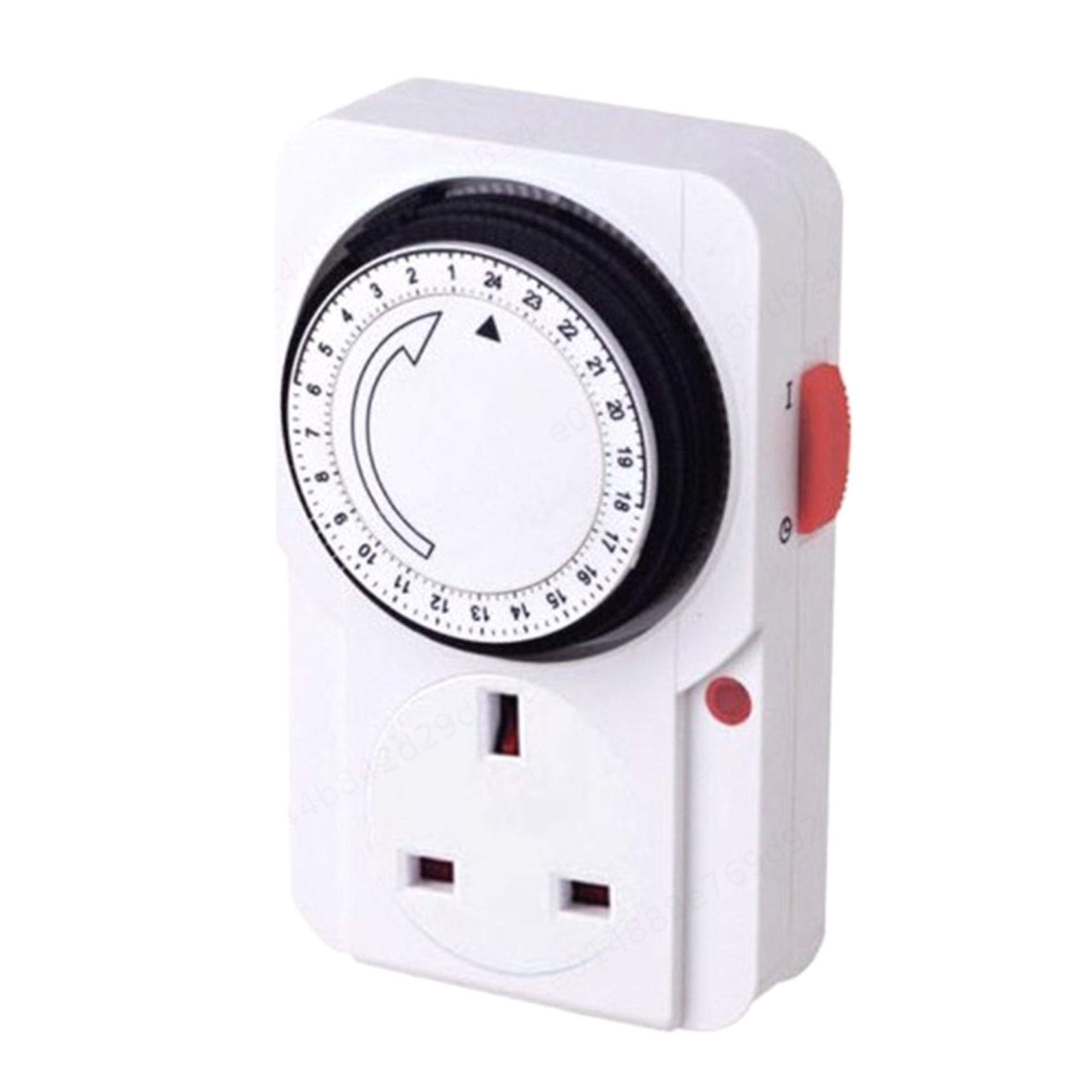 Dasket White Uk Plug In 24 Hour Timers Plug-In Mechanical Timer Grounded Timeswitch