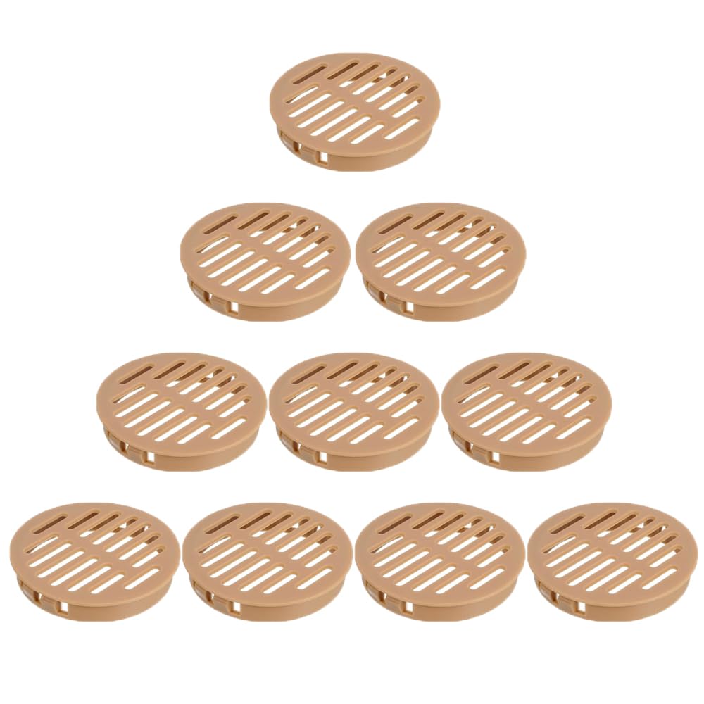 10 Pcs Round Air Vents, 50mm Orange Louvered Plastic Grill Cover Air Vent Hole Ventilation Louver for Bathroom Kitchen Cabinet Wardrobe
