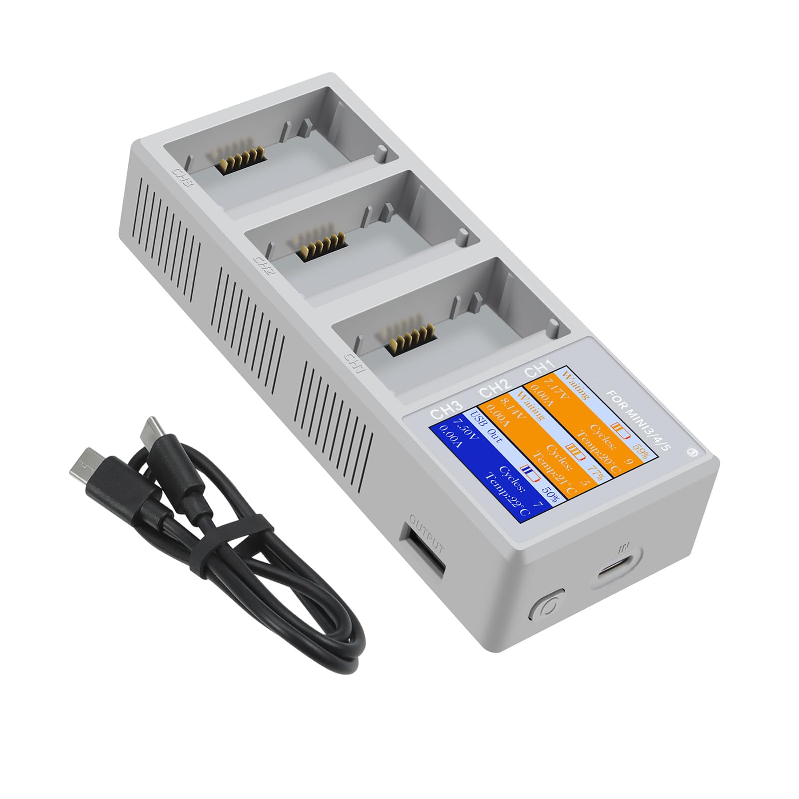 Stazione di ricarica intelligente della batteria da 100W con display a