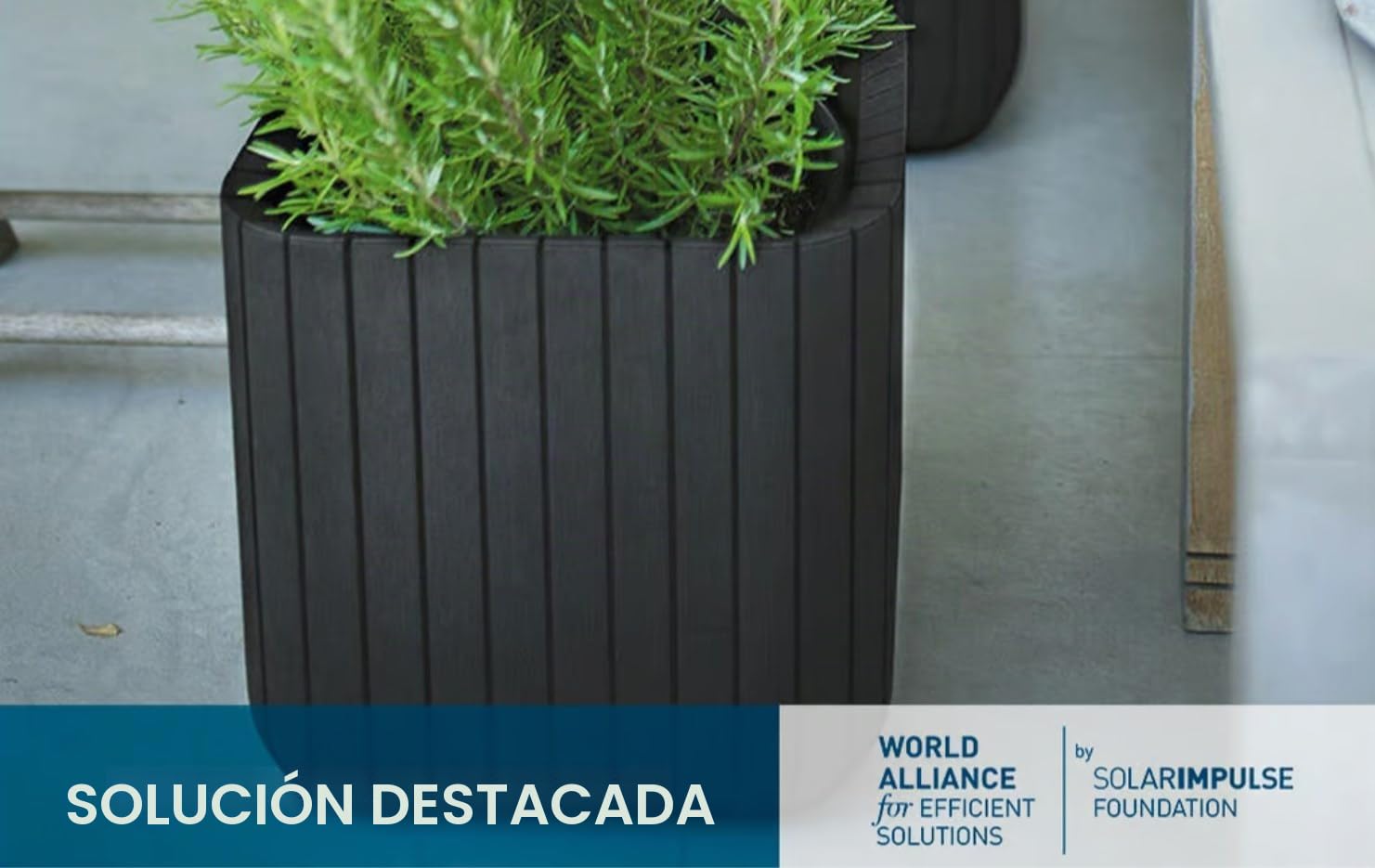 Keter Set de 2 Maceteros de Exterior Wood Planter, Cubo Redondo, 50L | 40x40x40 cm, color marrón