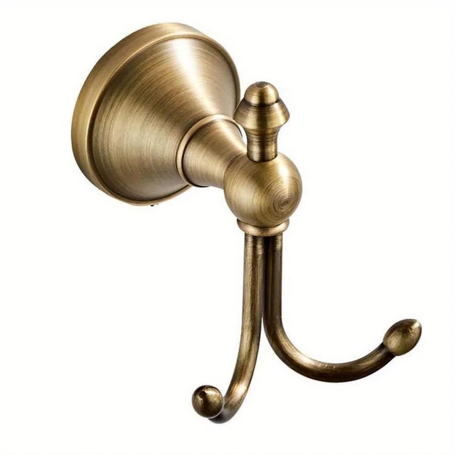 Bryske 2 PCS Solid Brass Double Hooks Towel Rack, Antique Bath Robe Hook, Vintage Bathroom Door Clothes Hanger