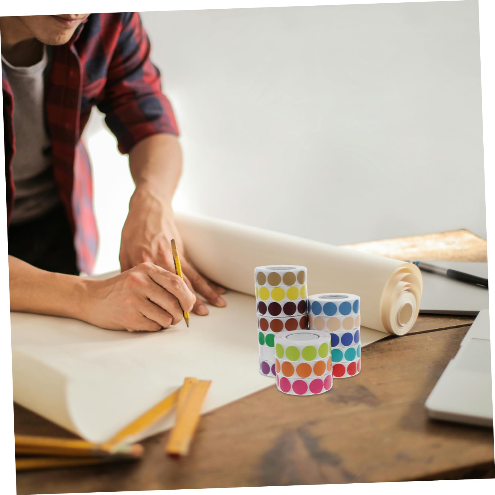 15 Autocollants Ronds en Papier Couleur pour Projets Scolaires et Bricolage Couleur Aléatoire