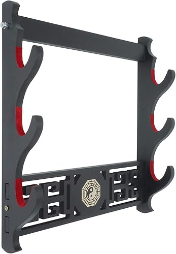 Miniatura 8 de Eforlife Soporte acolchado para montaje en pared, soporte para espada samurái, estante de exhibición chino Tai Chi Bagua estilo