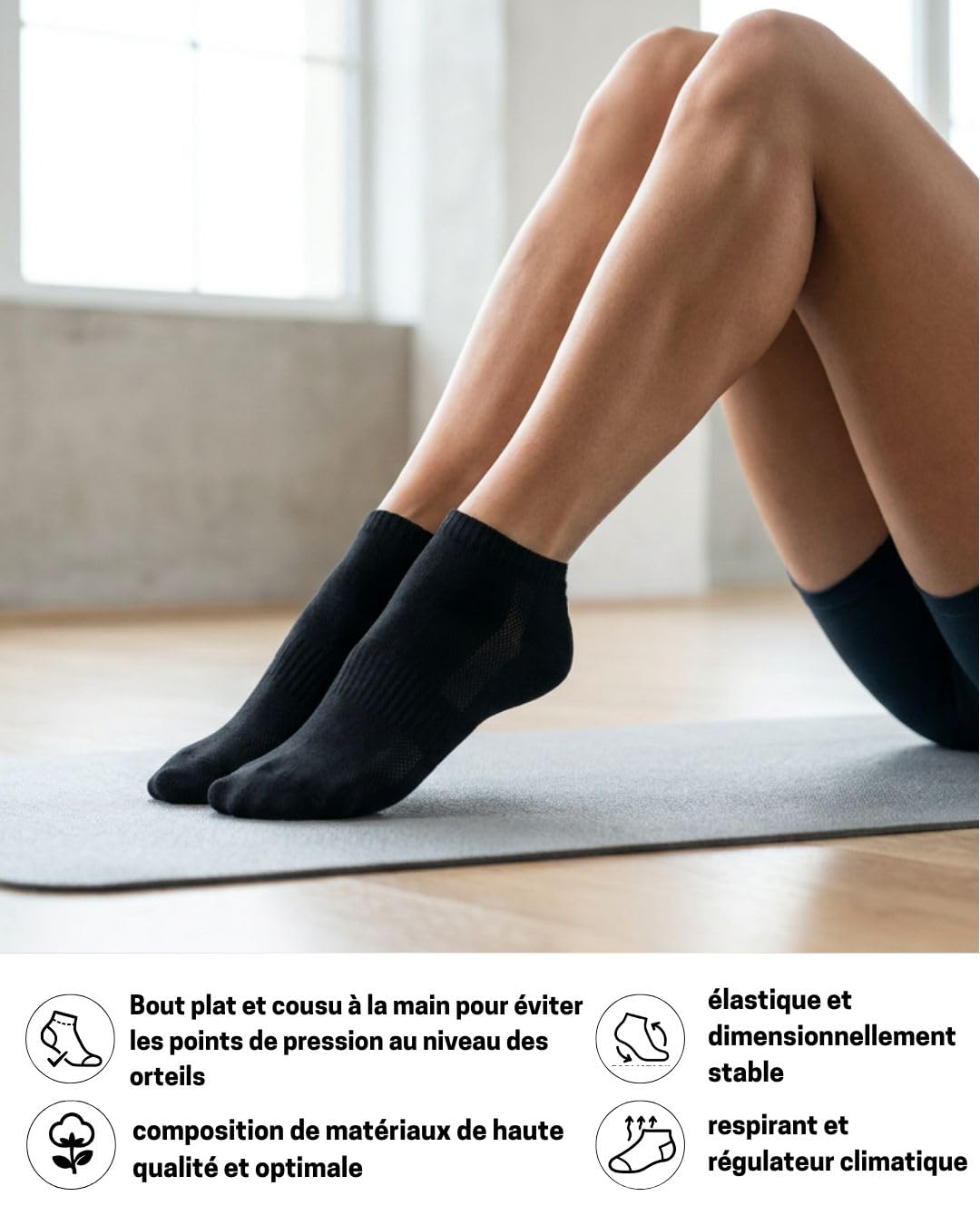 10 Paires Chaussettes Basses Homme Femme Socquettes Courtes Coton Respirant