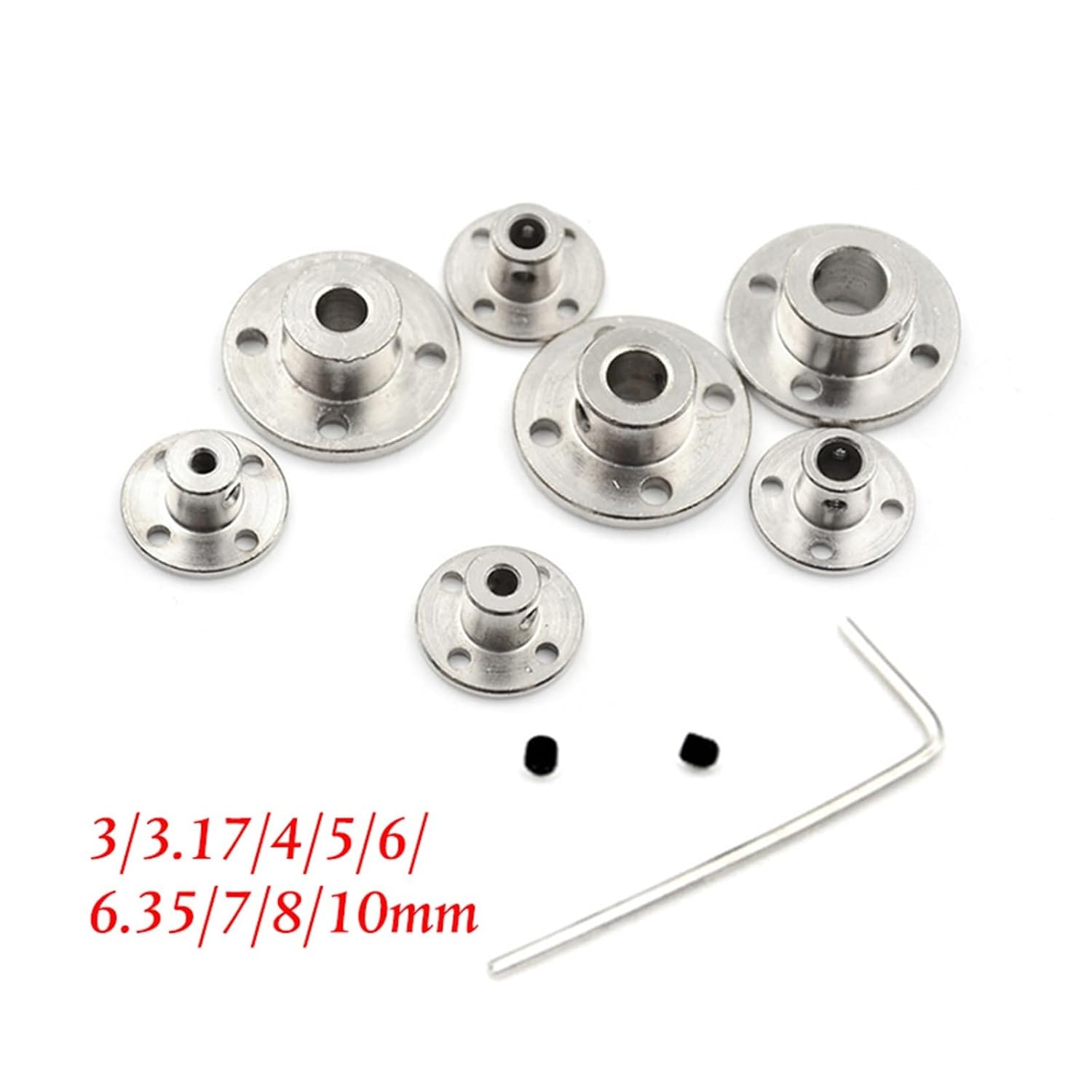 Aluminium Alloy Flange Coupling, Rigid Flange Coupling Connector 15 Pcs Multiple Sizes Motor Shaft Coupler(3pcs 3mm)