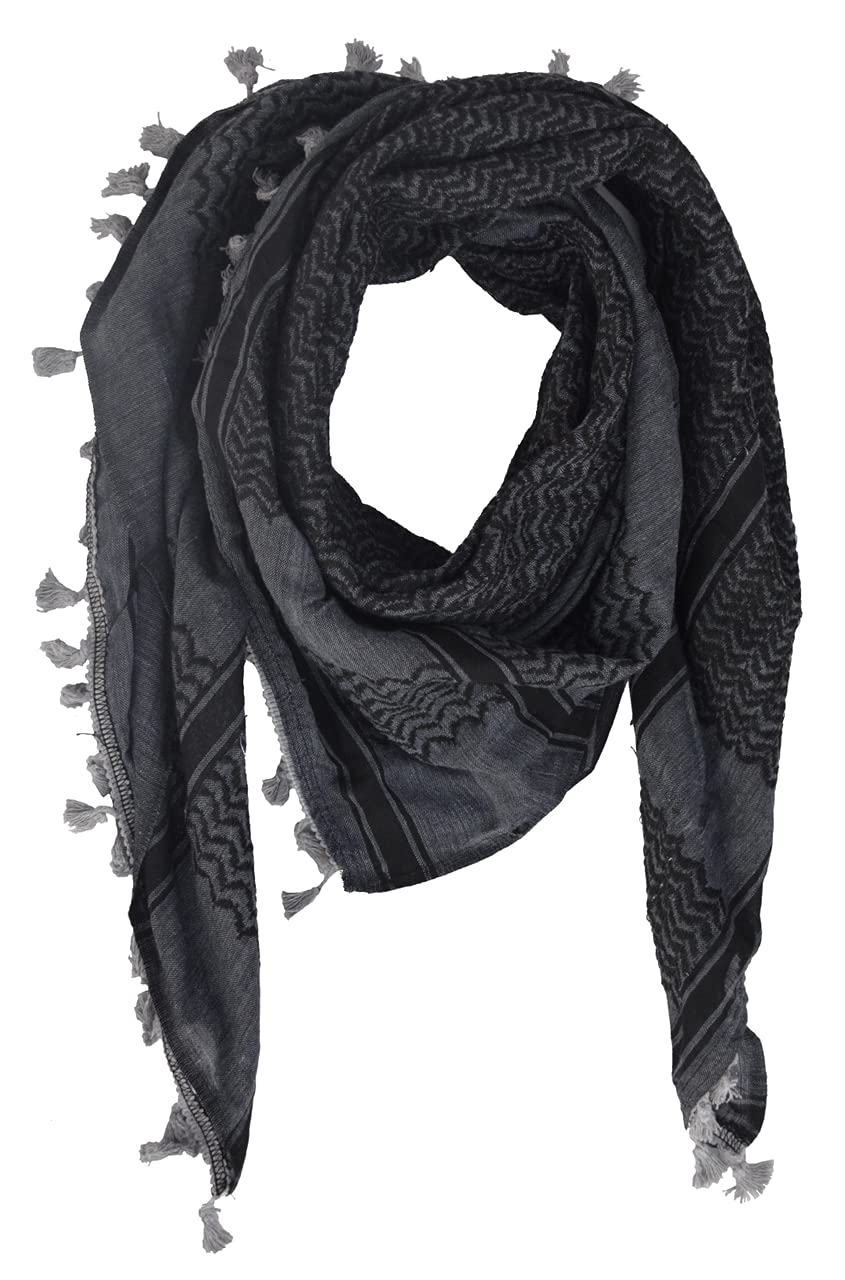 HirbawiPremium Arabic Scarf Cotton Shemagh Keffiyeh 47"x47" Arab Scarf Made in Palestine