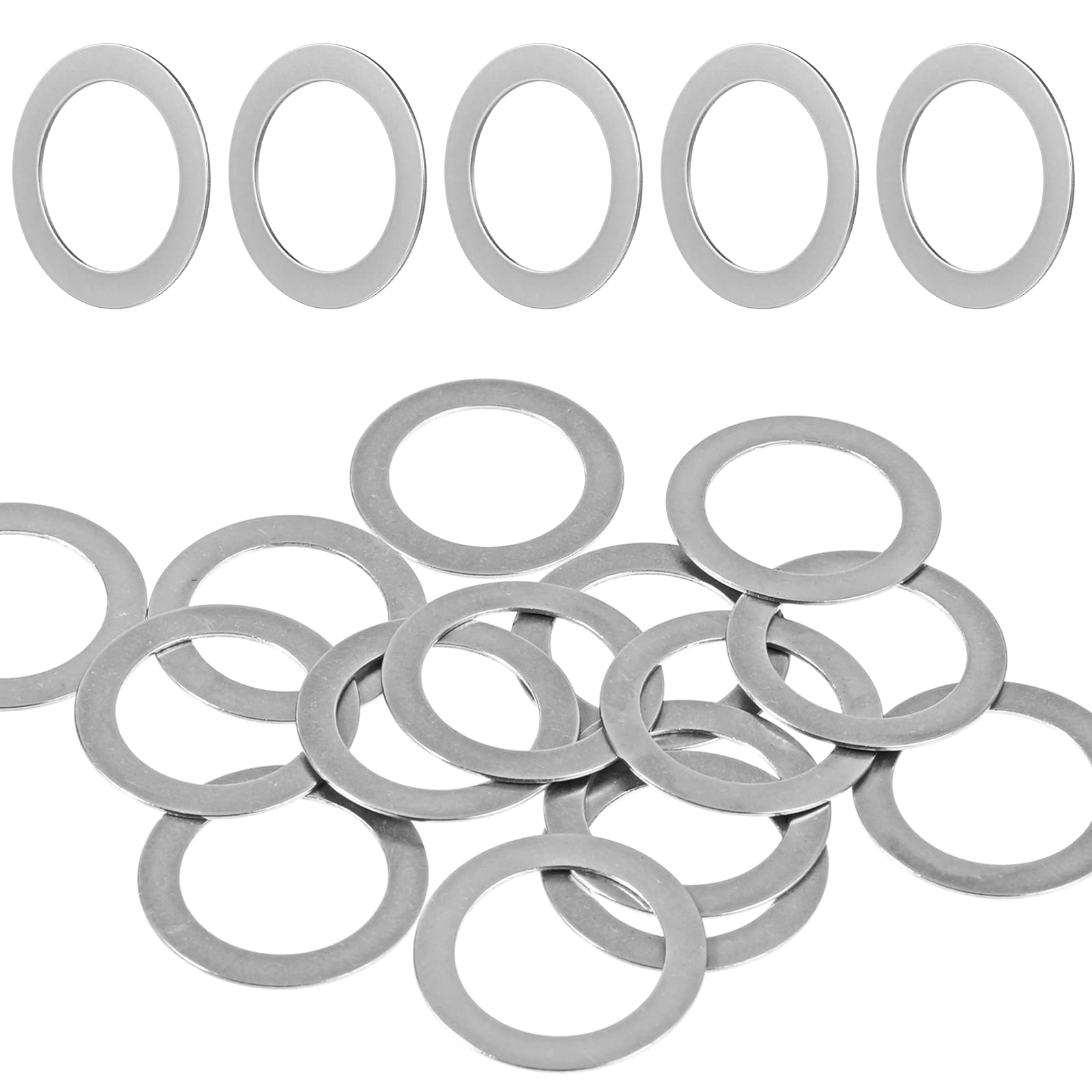 15 PCS Pedal Washers Bike Pedal Washers Road for 9/16 Inch Road Bike Bicycle Pedals Bicycles Spare Parts (Silver)