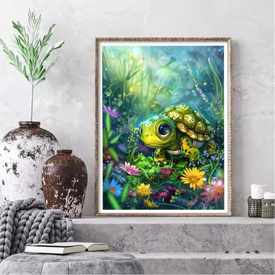 Cristal Painting Murale Tortue de qualite superieure au format 80x110cm