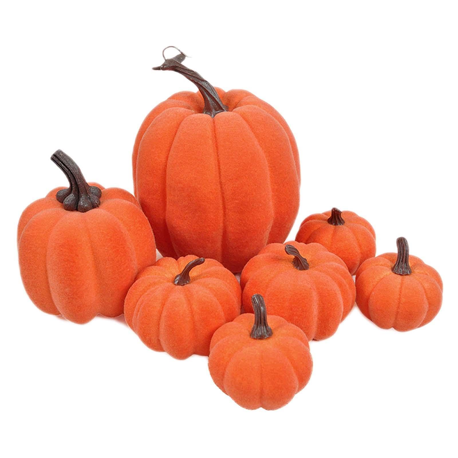 TWISAXC 7x Lifelike Foam Pumpkin Thanksgiving Harvest Decorative Rustic Table Party Shelf Mantel Kitchen Centerpiece And To