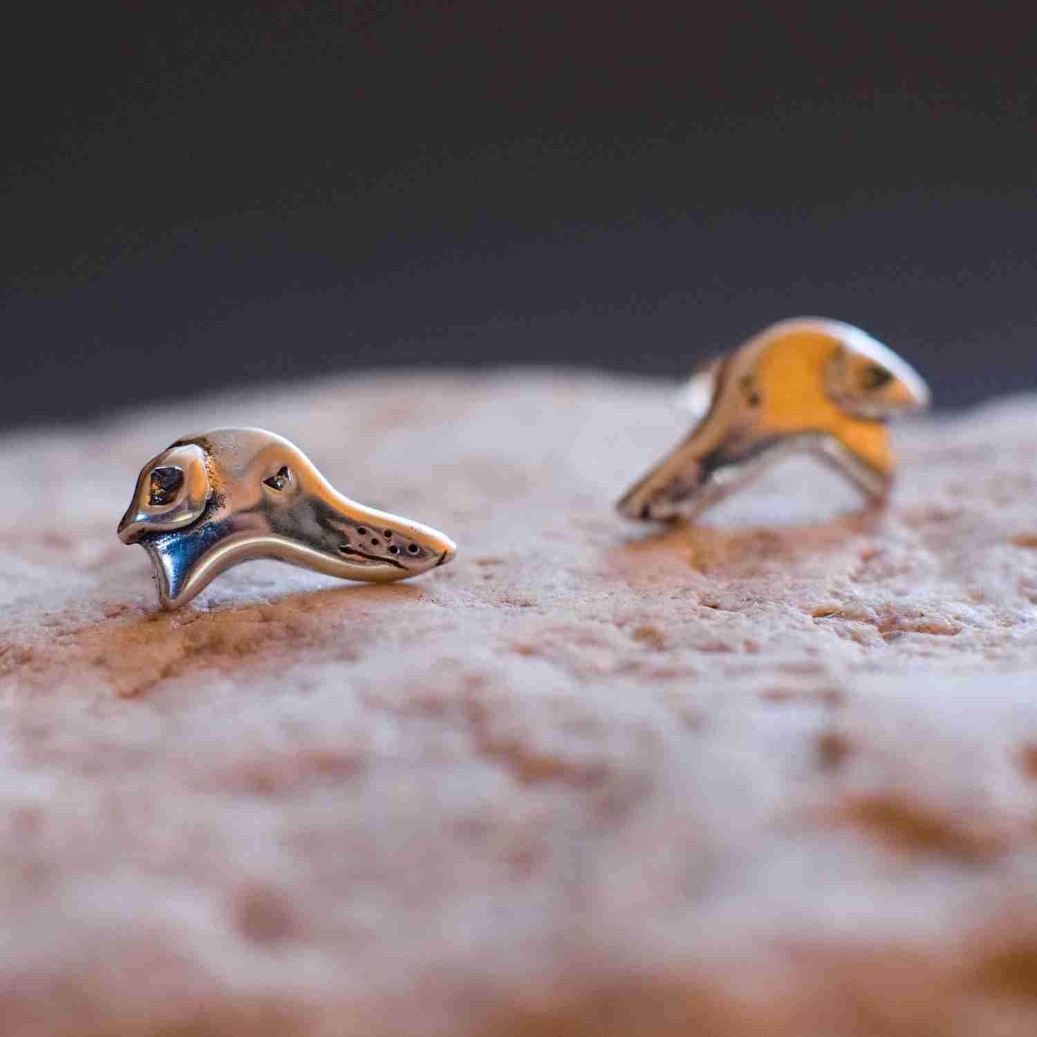 Sterling Silver Greyhound Stud Earrings - Greyhound Jewelry for Women - Italian Greyhound Earrings