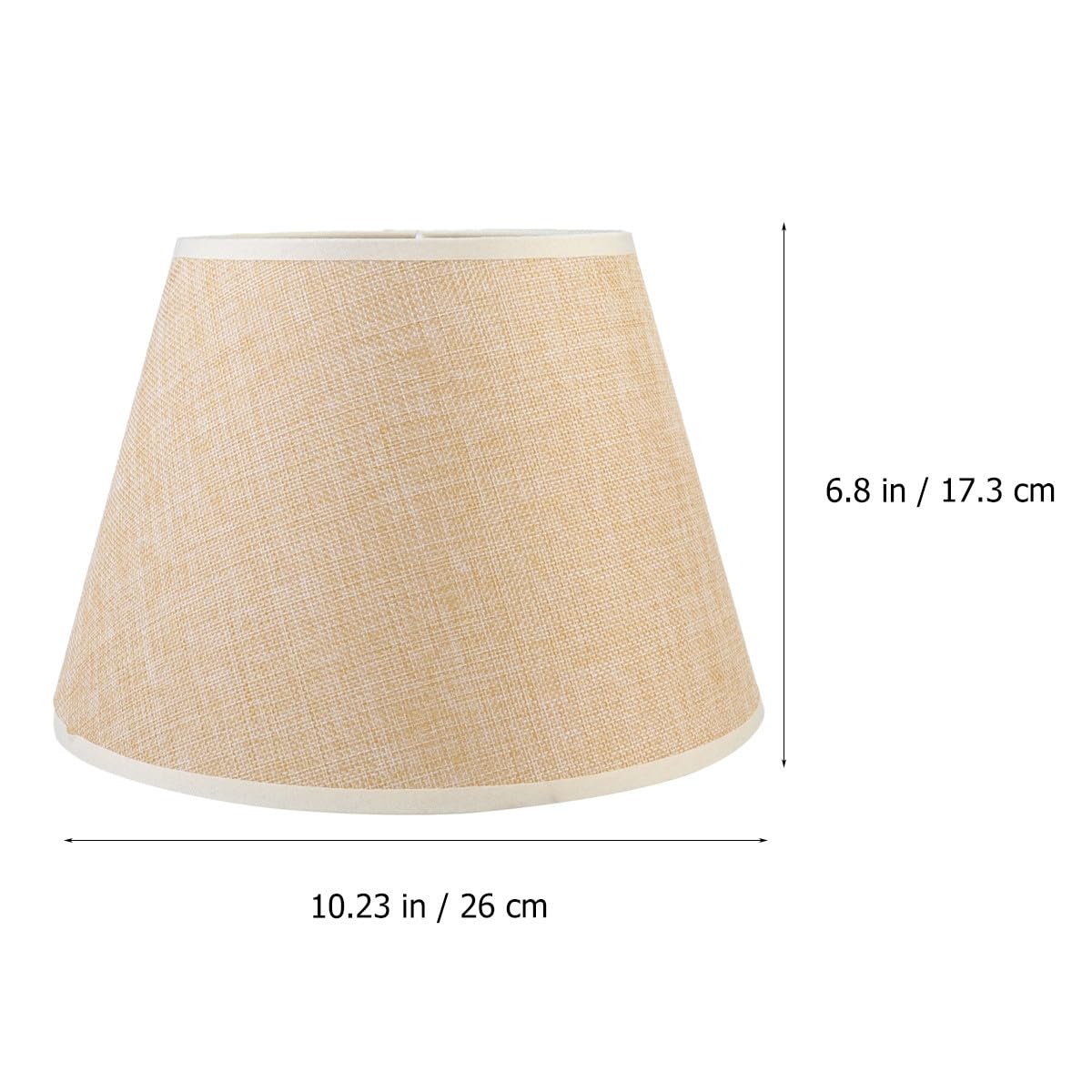 POPETPOP Pantalla de Lámpara E27 de Lino Beige para Mesa, Luz Suave y Hecha a Mano, Accesorio Natural y Cómodo para Escritorio o Mesita de Noche